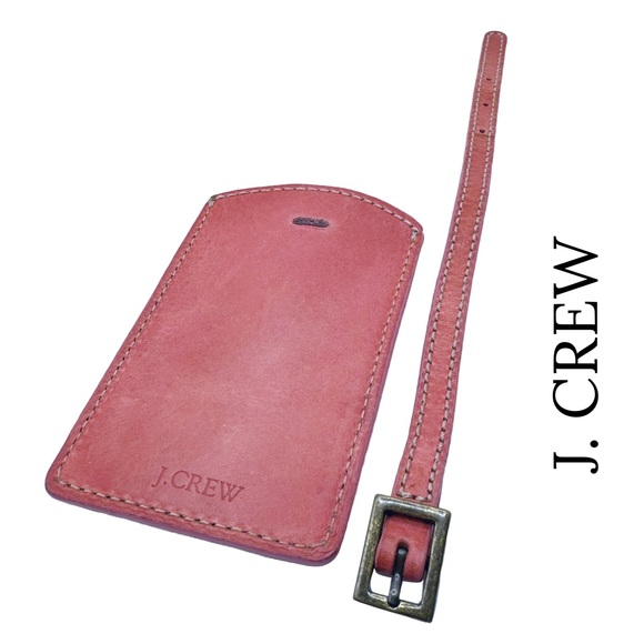 J. Crew • Leather Luggage Tag with Privacy Flap • Guava Shade • EUC - Picture 15 of 16